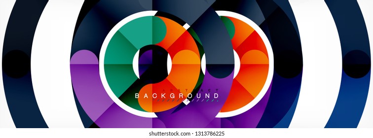 Line design circles abstract background, vector illustration
