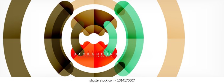 Line design circles abstract background, vector illustration