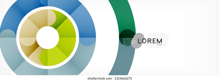 Line design circles abstract background, vector illustration