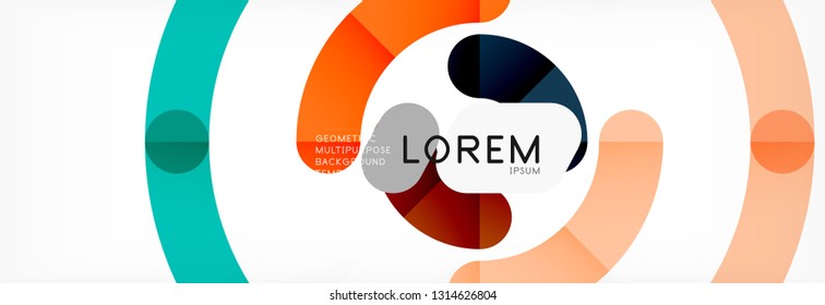 Line design circles abstract background, vector illustration
