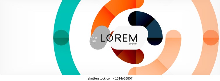 Line design circles abstract background, vector illustration