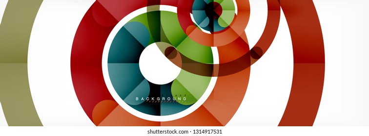 Line design circles abstract background, vector illustration