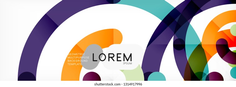 Line design circles abstract background, vector illustration
