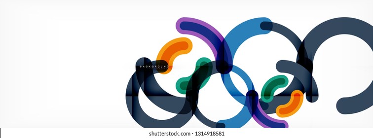 Line design circles abstract background, vector illustration