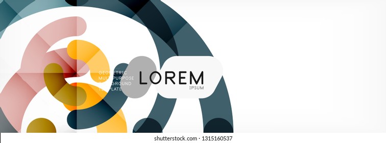 Line design circles abstract background, vector illustration
