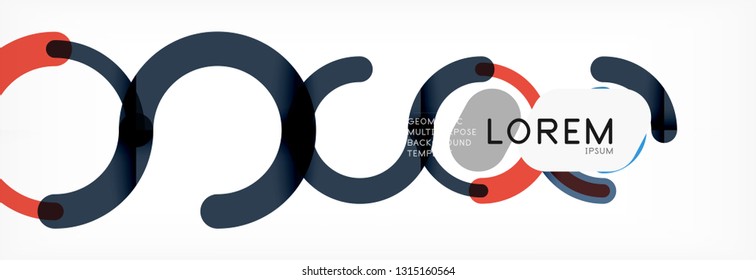 Line design circles abstract background, vector illustration