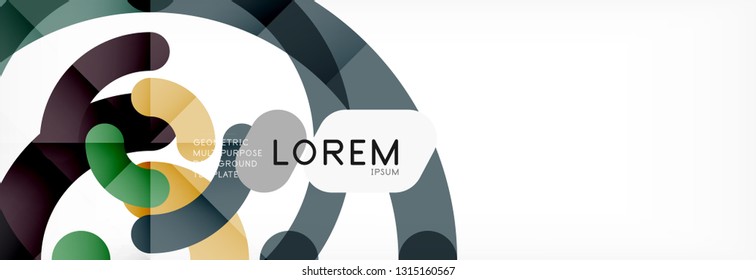 Line design circles abstract background, vector illustration