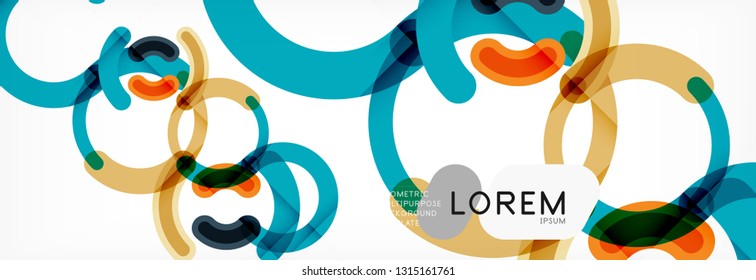 Line design circles abstract background, vector illustration