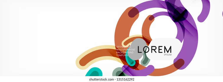Line design circles abstract background, vector illustration