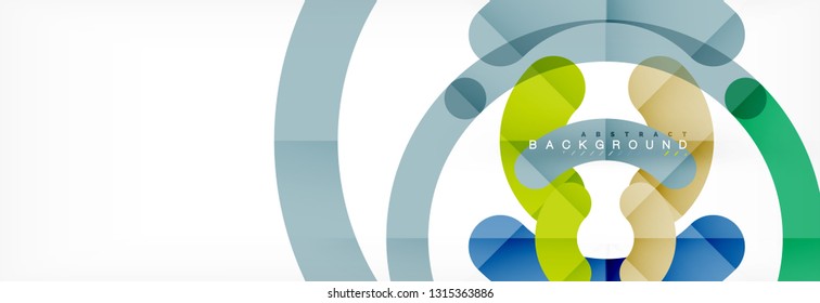 Line design circles abstract background, vector illustration