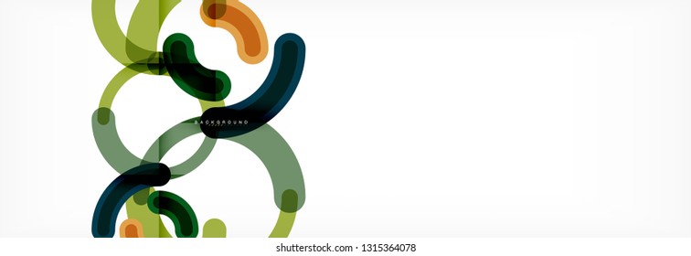 Line design circles abstract background, vector illustration