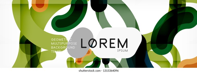 Line design circles abstract background, vector illustration