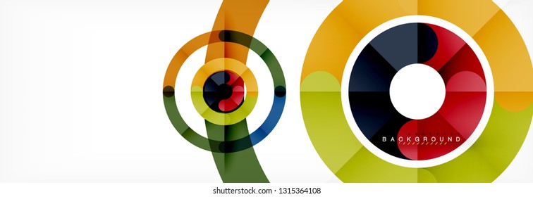 Line design circles abstract background, vector illustration