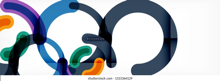Line design circles abstract background, vector illustration