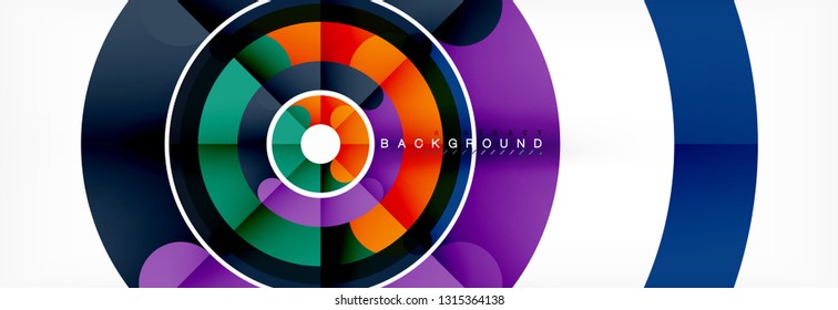 Line design circles abstract background, vector illustration