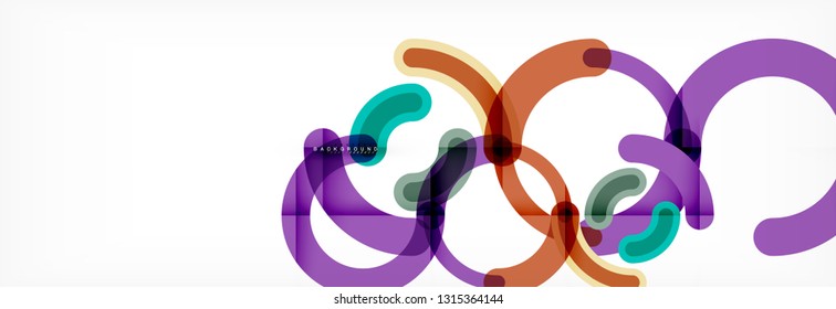 Line design circles abstract background, vector illustration