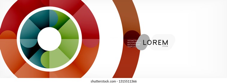 Line design circles abstract background, vector illustration