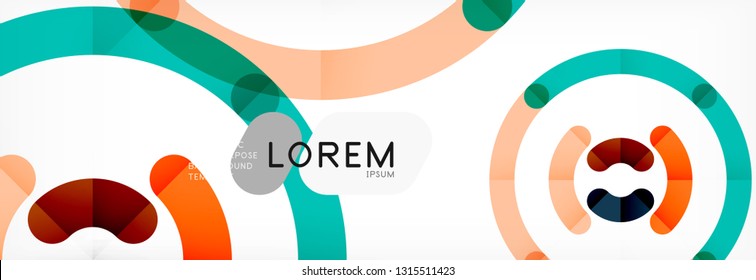 Line design circles abstract background, vector illustration