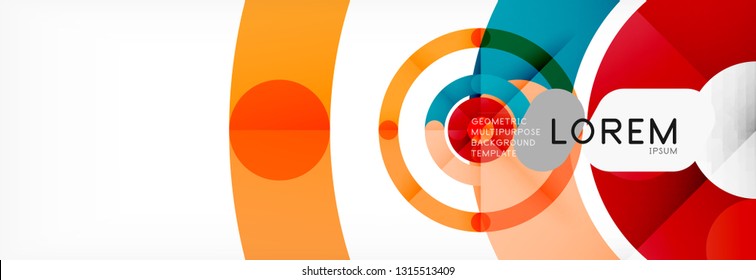 Line design circles abstract background, vector illustration