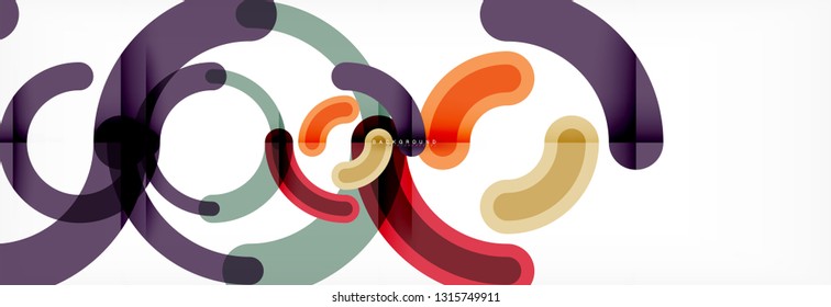Line design circles abstract background, vector illustration