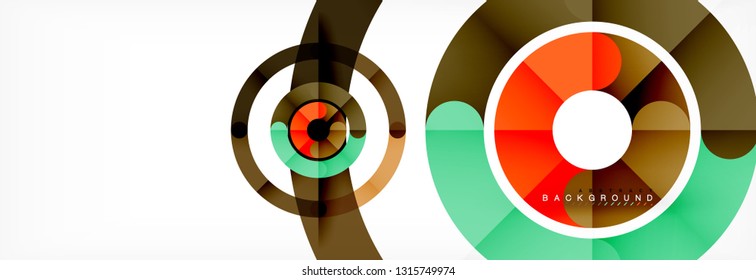 Line design circles abstract background, vector illustration