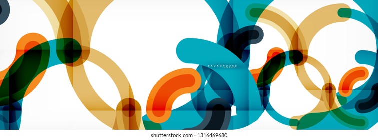 Line design circles abstract background, vector illustration