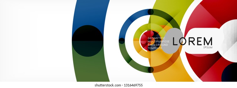 Line design circles abstract background, vector illustration