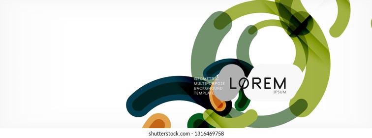 Line design circles abstract background, vector illustration