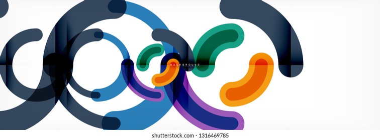 Line design circles abstract background, vector illustration
