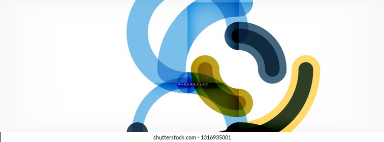 Line design circles abstract background, vector illustration