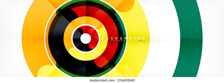 Line design circles abstract background, vector illustration