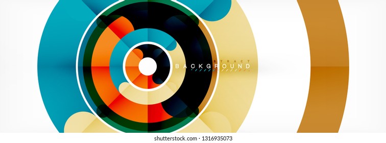 Line design circles abstract background, vector illustration