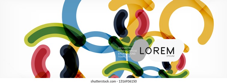 Line design circles abstract background, vector illustration