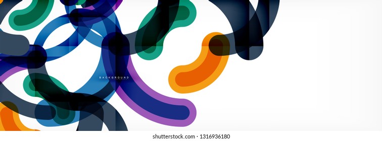 Line design circles abstract background, vector illustration