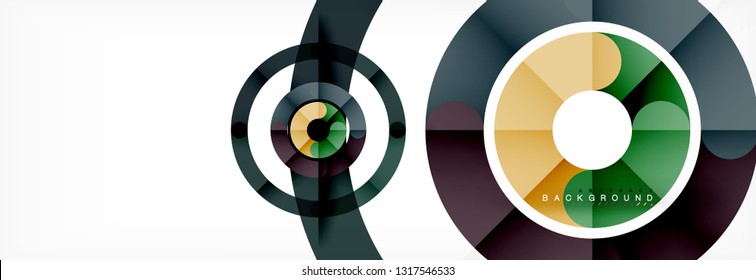 Line design circles abstract background, vector illustration