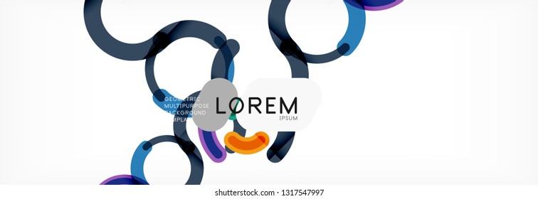 Line design circles abstract background, vector illustration