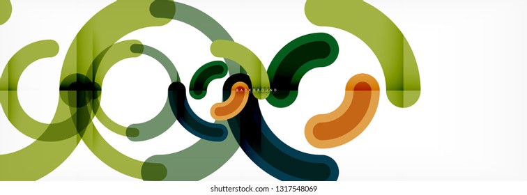 Line design circles abstract background, vector illustration