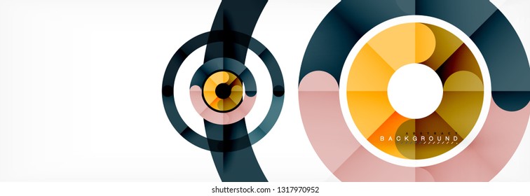 Line design circles abstract background, vector illustration