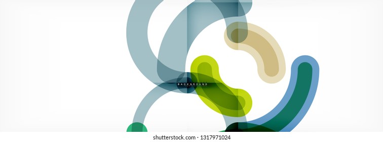 Line design circles abstract background, vector illustration