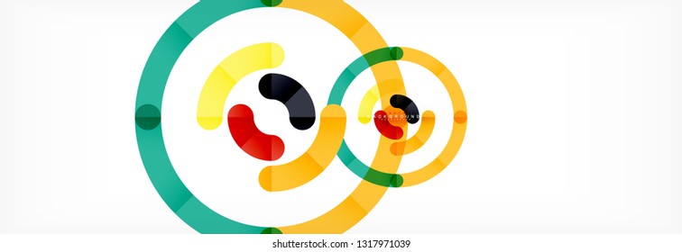 Line design circles abstract background, vector illustration