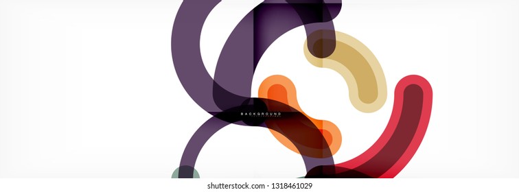 Line design circles abstract background, vector illustration