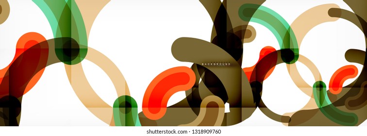 Line design circles abstract background, vector illustration