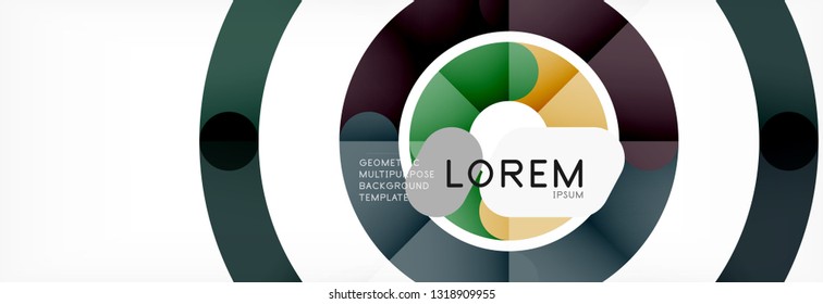 Line design circles abstract background, vector illustration