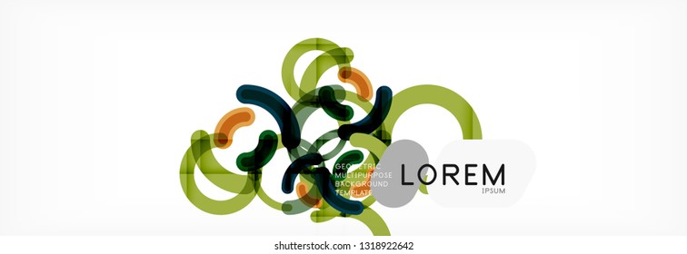 Line design circles abstract background, vector illustration