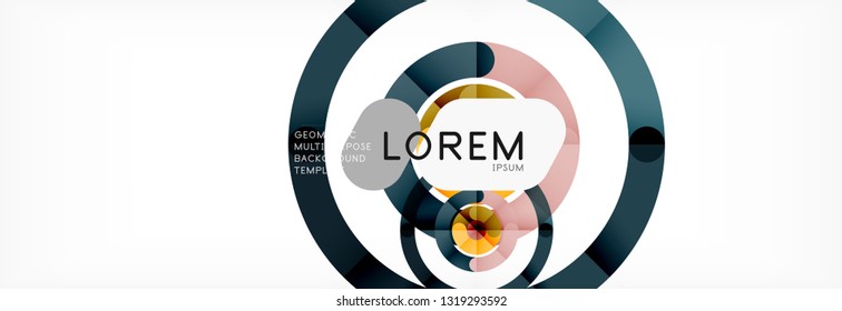 Line design circles abstract background, vector illustration