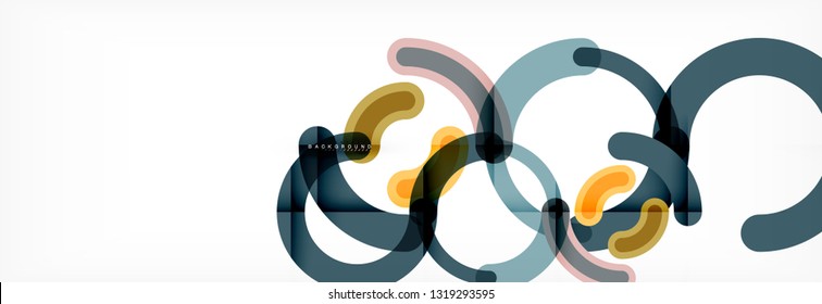 Line design circles abstract background, vector illustration