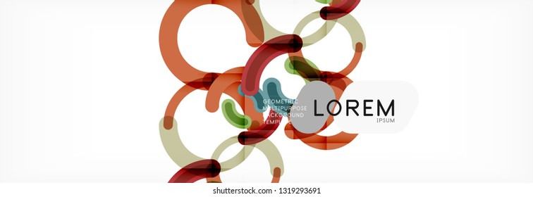 Line design circles abstract background, vector illustration