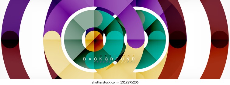 Line design circles abstract background, vector illustration