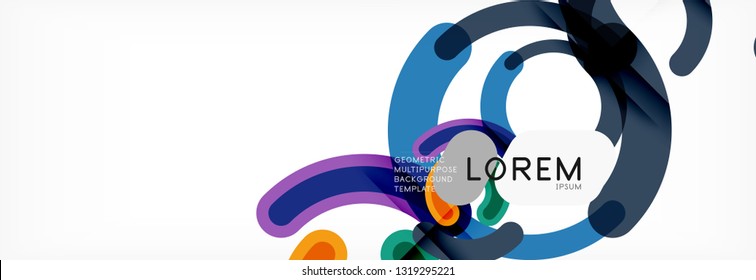 Line design circles abstract background, vector illustration