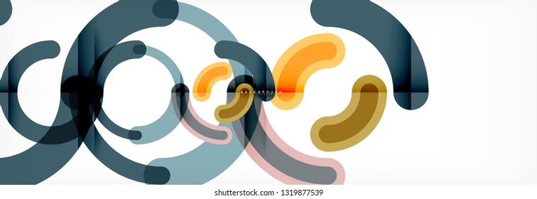 Line design circles abstract background, vector illustration